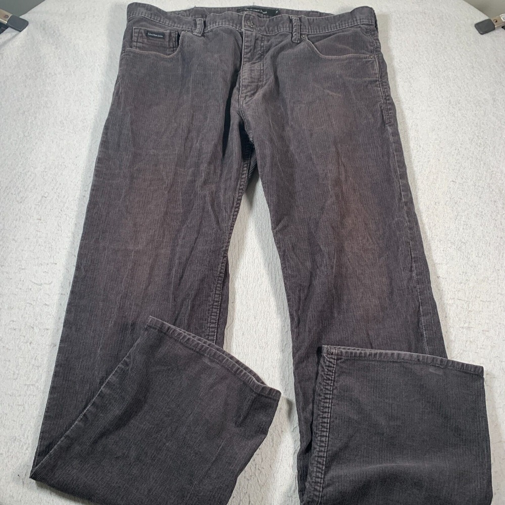 Calvin Klein Jeans Corduroy‎ Pants Mens 38 Gray Cotton Pockets Baggy